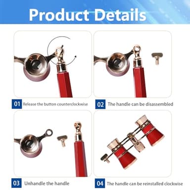 Gegong Mini Binocular Telescope, 3X Opera Binoculars, High-Definition Optical Lens Adjustable Focus Button and Foldable Stretchable Handle Opera Glasses for Music Concert, Opera, Movie Theater - Image 4