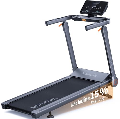 Foldable Treadmill with 15% Auto Incline & 10MPH - Commercial 3.5HP Brushless Quiet, 18"x48" Wide Running Deck, Walking Pad Treadmill for Home Gym Office, 350lbs Capacity, APP - No Installation - Image 1