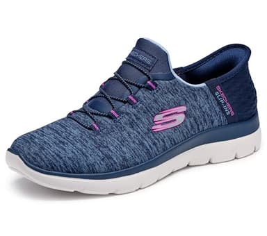 Skechers Women's Hands Free Slip Ins Summits Dazzling Haze Sneaker, Navy Purple, 8 - Image 1