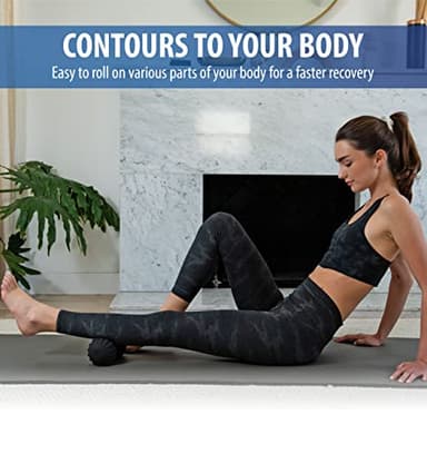 Zyllion Vibrating Peanut Massage Ball with 4 Modes - Cordless Rechargeable Electric Deep Tissue Massager Roller for Muscle Pain Relief, Black, ZMA-30 - Image 8