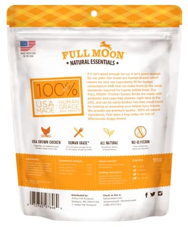Full Moon All Natural Human Grade Dog Treats, Essential Chicken Savory Sticks, 16 Ounce - Image 2