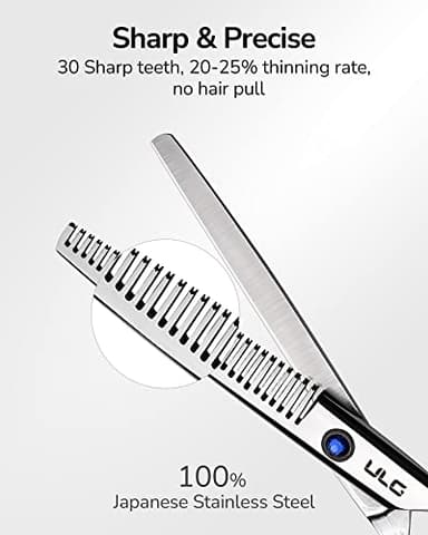 Hair Thinning Scissors ULG Professional Barber’s Texturizing Teeth Shears for Hairdressing, Salon and Home Use Thinning Shears for Hair Cutting, Made of Japanese Stainless Steel, 6.5 inch - Image 2