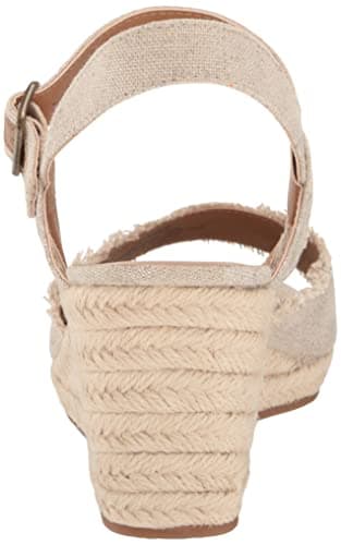 Lucky Brand womens Mindra Wedge Sandal, Natural/Platino, 7.5 Wide US - Image 3
