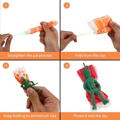 Manmel 40PCS Parachute Toy, Outdoor Flying Toy for Kids 3 4 5 6 7 8 9, Mini Paratroopers Army Parachute Flying Throwing Outside Toys for Toddlers, Boys, Girls, Party Favors, Goodie Bag Stuffers - Image 4