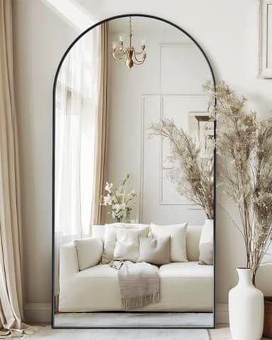 Antok Full Length Mirror, 76"x34" Arched Floor Mirror, Mirror Full Length with Stand, Wall Mounted Mirrors for Living Room Bedroom,Black - Image 1