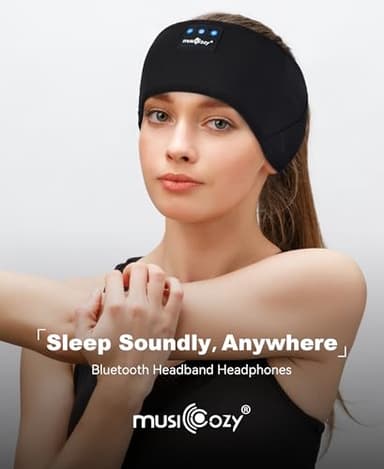 MUSICOZY Sleep Headphones Bluetooth 5.4 Headband, Sports Wireless Earphones Sweat Resistant Earbuds Sleeping Headphone with Ultra-Thin HD Stereo Speaker for Workout Running Cool Gadgets Unique Gifts - Image 6