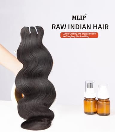 mlip Raw Bundles Human Hair Body Wave, No Tangle Shedding, Keep Texture Silky Soft After Multiple Washes, 15A Raw Indian Hair Bundles 18 20 22 Inches, Triple Lifespan 3X - Image 8