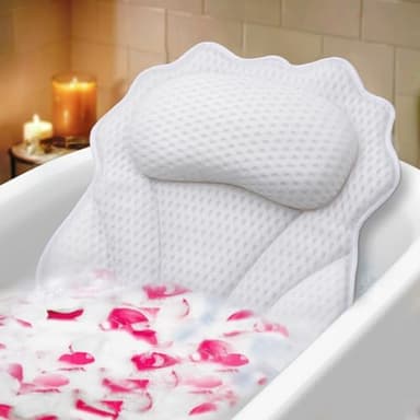 Bath Pillow RUVINCE Ergonomic Luxury Bathtub Pillow with Head,Neck, Shoulder and Back Support, 4D Bath Pillows for tub with 6 Powerful Suction Cups, Fits All Bathtub - Image 1