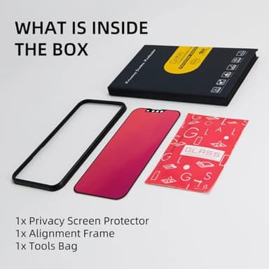 EGKimBa Privacy Screen Protector - Compatible with iPhone 16e, 14, 13 and 13 Pro 6.1 inch Gradient Colorful Electroplated Anti-Spy Anti-Blue Light Tempered Glass - Image 2