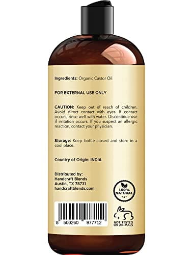Handcraft Blends Organic Castor Oil - 16 Fl Oz - 100% Pure and Natural - Premium Grade Carrier Oil for Hair Growth, Eyelashes and Eyebrows - Hair and Body - Expeller-Pressed & Hexane-Free - Image 4