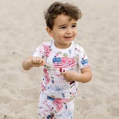 Burt's Bees Baby Baby Boys' Pajamas, Tee and Pant 2-Piece Pj Set, 100% Organic Cotton, Firecrackers - Image 3
