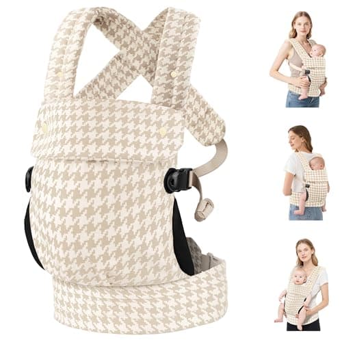 Baby Carrier Newborn to Toddler- Ergonomic,Cozy and Lightweight Infant Carrier for 7-40lbs,3 Carry Positions Newborn Carrier,Houndstooth - Image 1