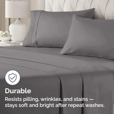 King Pillow Cases Set of 2 - Ultra Soft Hotel Quality Pillowcase Covers - Comfy, Cozy & Wrinkle Free - Shrinkage, Stain & Fade Resistant - Machine Washable Pillow Protectors - 2 Piece Set - Dark Grey - Image 4