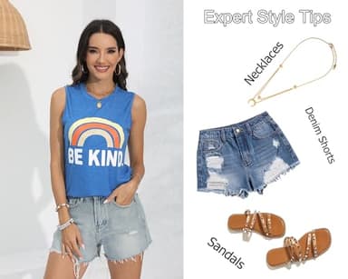 IRISGOD Womens Tank Tops Loose Fit Summer Cute Graphic Sleeveless Shirts Workout Basic Tunic - Image 5