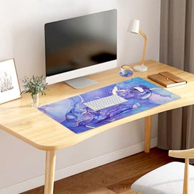 4-in-1 Gaming Mouse Pad Wrist Support Set，Desk Pad + Mouse Pad with Wrist Rest + Keyboard Wrist Rest + Coaster, Ergonomic Design for Home Office Study Game - Purple Marble - Image 7