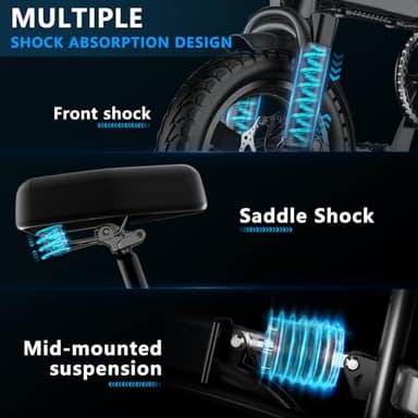 APYEAR Electric Bike for Adults, Ebike, Electric Bicycle with 576WH Removable Battery,14"/20" Folding Ebike, 20MPH,20+ Miles(MAX),500W High Motor,Multi-Shock Absorption,UL 2849,Commuting Mini E Bikes - Image 5