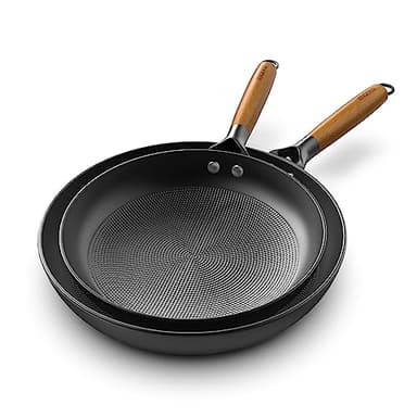 imarku Frying Pan Set - 10 &12inch Pot Set with Removable Handle Honeycomb Cast Iron Skillets, Large Frying Pans Nonstick Dishwasher Safe, Oven Safe Kitchen Pans for Cooking, Best Gifts for Women/Men - Image 1