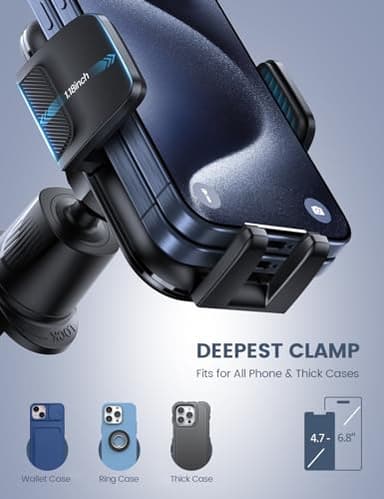 Lamicall 2025 Wider Clamp & Metal Hook Car Phone Holder Vent [Thick Cases Friendly] Phone Holders for Your Car Mount Automobile Hands Free Cradle Air Vent for iPhone 17 16 15 14 13 Pro Max Smartphone - Image 2
