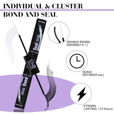 B&Q Lash Clusters Kit 280PCS Eyelash Clusters Kit,30D 40D D 9-16MIX Individual Lash Comfortable Eyelash Extension Set, Classic Look with Bond and Seal Waterproof, Remover DIY at Home(Set,30D+40D) - Image 4