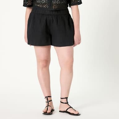 The Drop Women’s Essie Linen Pull On Mini Short, Black, S - Image 5