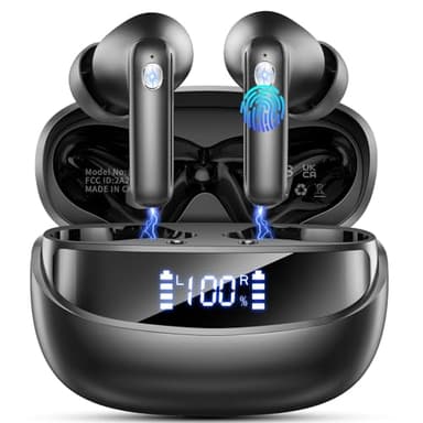 Wireless Earbuds, Bluetooth 5.4 Headphones with 4 ENC Noise Cancelling Mic, 45Hrs Playtime in Ear Earbuds HiFi Stereo Deep Bass, Bluetooth Earphones IP7 Waterproof, Wireless Headphones for Android iOS - Image 1