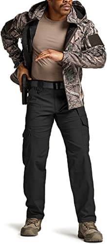 CQR Men's Flex Ripstop Tactical Pants, Water Resistant Stretch Cargo Pants, Lightweight EDC Hiking Work Pants, Dura Flex Mag Pocket Black, 32W x 34L - Image 8