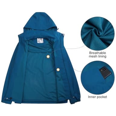 CAMEL CROWN Men's Waterproof Jacket Rain Coat Windbreaker Hooded for Outdoor Hiking Climbing Traveling - Image 5