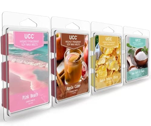 UCC Wax Melts with Strong Fragrance, Long Lasting Premium Plant Based Natural Soy Scented Melts Cubes, Wax Melts Tarts, Colored Wax Melt - 4 Pack - Image 1