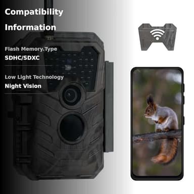 Meidase Trail Camera P90 Pro, WiFi Bluetooth, Super-Low-Light Sensitivity, 120° View Angle, 48MP 1296p, Night Vision, Motion Activated, Waterproof, Live Stream to Cell Phone for Hunting Game Cameras - Image 3