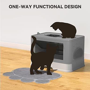 YITAHOME Large Enclosed Cat Litter Box with Lid Cover, Hooded Odorless Cat Toilet with Litter Scoop Cat Self Groomer Deodorizer Filter Front Entry Top Exit Door, Easy to Install and Clean (Gray) - Image 3