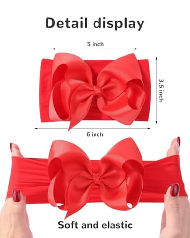 doboi 20pcs Baby Girls Bows Headbands Nylon Hairbands Ribbon Bow Elastic Hair Accessories for Newborns Infants Toddlers and Kids - Image 2