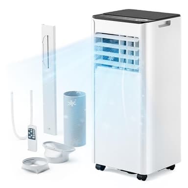 EUHOMY 8,000 BTU Portable Air Conditioners, 4-in-1 Portable AC Unit Up to 350 Sq.Ft, 4 Modes Quiet Air Conditioner with Remote Control, Cool, Fan, Dehumidifier, 24H Timer, Bedroom, Office, Apartments - Image 1