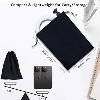 Desk Ring Light with Telescopic Stand, Travel Desktop Hola Light for Phone Selfie Laptop Zoom Video Calls Makeup Tiktok Reels Live Streaming - Image 6