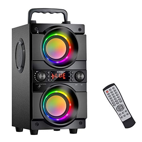 60W (80W Peak) Portable Bluetooth Speaker with Double Subwoofer Heavy Bass, Bluetooth 5.0 Wireless 100ft Outdoor Speaker, Support FM Radio, LED Colorful Lights, Stereo Sound, for Home, Party, Travel - Image 1