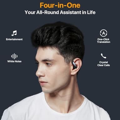 AI Translation Earbuds Real Time,144 Languages & Accents Translator Earbuds,4 in 1 AI BluetoothTranslating Headphone Support Playing Music Phone Calls for Travel Business Learning - Image 5