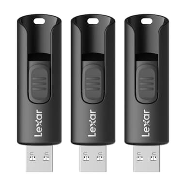 Lexar 64GB 3-Pack Flash Drive A30E USB 3.2 Gen 1, USB Drive up to 100MB/s, Storage Expansion and Backup for PC and Mac Systems - Image 1
