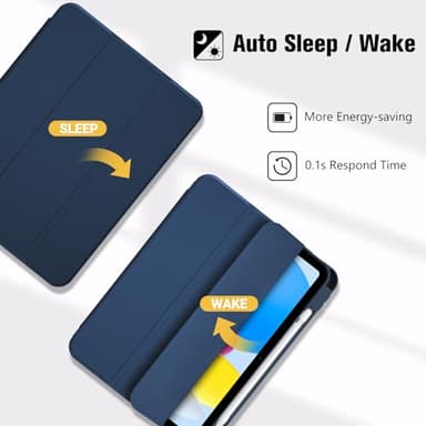 ProCase for iPad (A16) 11th Generation 11 Inch 2025/ iPad 10th Generation 10.9 Inch 2022 Case with Pencil Holder, Hybrid Cover with Soft TPU Back, Supports Touch ID, Auto Wake/Sleep -Darkblue - Image 4