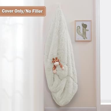 Stuffed Animal Storage Bean Bag (Cover Only), Adult Bean Bag Chair Covers Machine Washable, White Bean Bag Chair Without Filler Included - Image 3