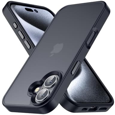 Yriklso for iPhone 16 Case, Shockproof for iPhone 16 Phone Case, Military Grade Drop Protection, Protective Hard Back Slim Cover, Black - Image 1