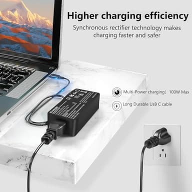 JEIBAO 100W Universal USB C Laptop Charger Compatible with Mac Book Pro/Air 16, 15, 14, 13 Inch,Mac Book Air 13 Inch 2021 2020,iPad Pro,Len OVO Thinkpad/Chromebook/IdeaPad Yoga, All USB-C Devices - Image 6