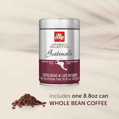 illy Whole Bean Coffee - Perfectly Roasted – Guatemala Dark Roast - with Notes of Chocolate – Complex & Balanced - 100% Arabica Beans - No Preservatives – 8.8 Ounce - Image 2