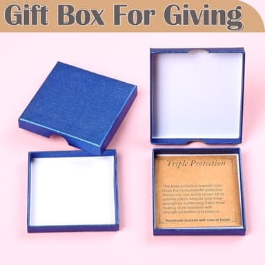 QOGIR Triple Protection Bracelet - Onyx Hematite Tiger Bracelet for Women Men - Handmade Natural Gem Stone Beaded Stretch Elastic Healing Bracelets 4mm - Image 5