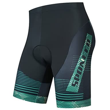 sponeed Gel Padded Cycling Shorts Men Biking Underwear Pants Multi Dark Green US Medium - Image 1