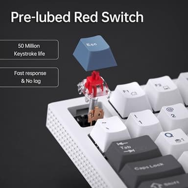 KEMOVE K98SE Mechanical Gaming Keyboard, 98 Keys LED Backlit Programmable, 96% Wired Computer Keyboard with Double Sound Dampening Foam, Pre-lubed Red Switch - Image 3