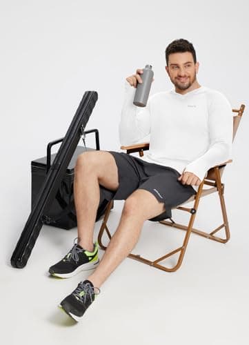 baleaf Men's UV SPF Hoodie Shirt UPF 50+ Sun Protection Long Sleeve T-Shirts Rash Guard Fishing Swimming Lightweight White Size XXXL - Image 7