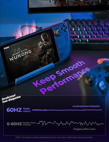 LISEN 10-IN-1 Docking Station for Steam Deck OLED&ROG Ally X&Legion Go, Dual Cooling Fan 5 USB Ports and 4K@60Hz, 100W Charging Port Support ROG Ally 30W Mode, Gigabit Ethernet Fit for Steam Deck OLED - Image 8