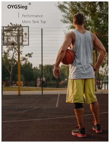 OYGSieg 6 Pack Men's Quick Dry Workout Tank Tops Breathable Gym Sleeveless Muscle Shirts for Active Men SetA M - Image 4