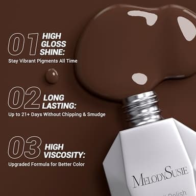 MelodySusie Thick Americano Brown Gel Nail Polish,0.5fl oz Nails Soak Off UV LED Caramel Coffee Brown Gel Polish Gift for Women Nail Art Manicure Salon DIY Nail Design Decoration at Home-534-A1205 - Image 3