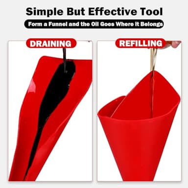 Perocrk Flexible Funnel for Oil Change Spill - Free, Form a Funnel Draining Oil from Tough Place, Easy to Clean & Foldable, for Lawnmower, Snowplow, Truck, Motorcycle. - Image 3