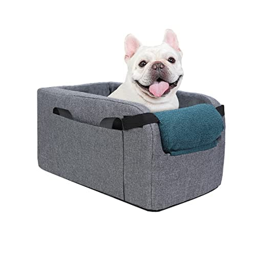 Urijk Dog Car Seat, Dog Booster Seat for Small Dogs, Center Console Dog Seat for Travel Car Ride and Market Shopping, Washing Machine (Gray) - Image 1